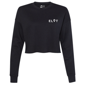 Women's Classic Cropped Crew Fleece Black