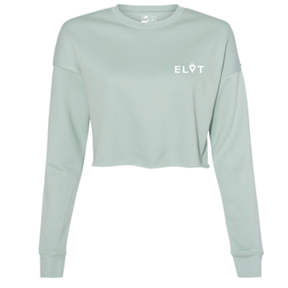 Women's Classic Cropped Crew Fleece Dusty Blue