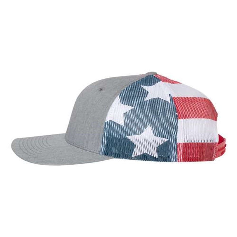 Men's Directional Stars & Stripes Mesh Trucker Hat, White